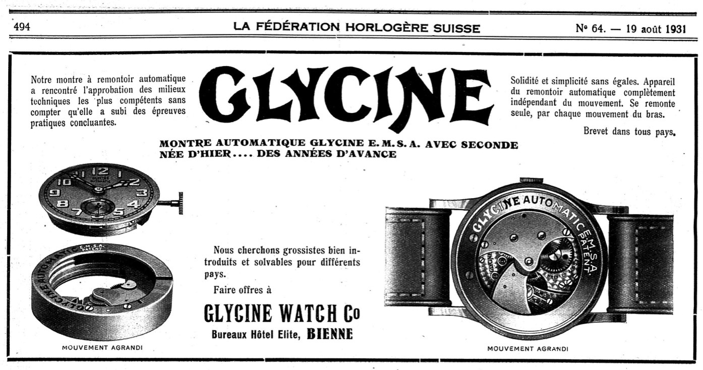 Eugène Meylan, Glycine, and the Fight Over the First Automatic Watch ...